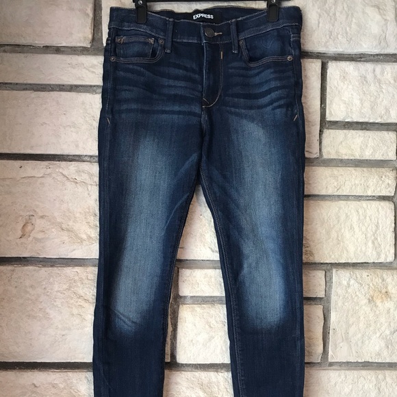 Express Mid Rise Faded Dark Wash legging Jeans - Picture 2 of 7